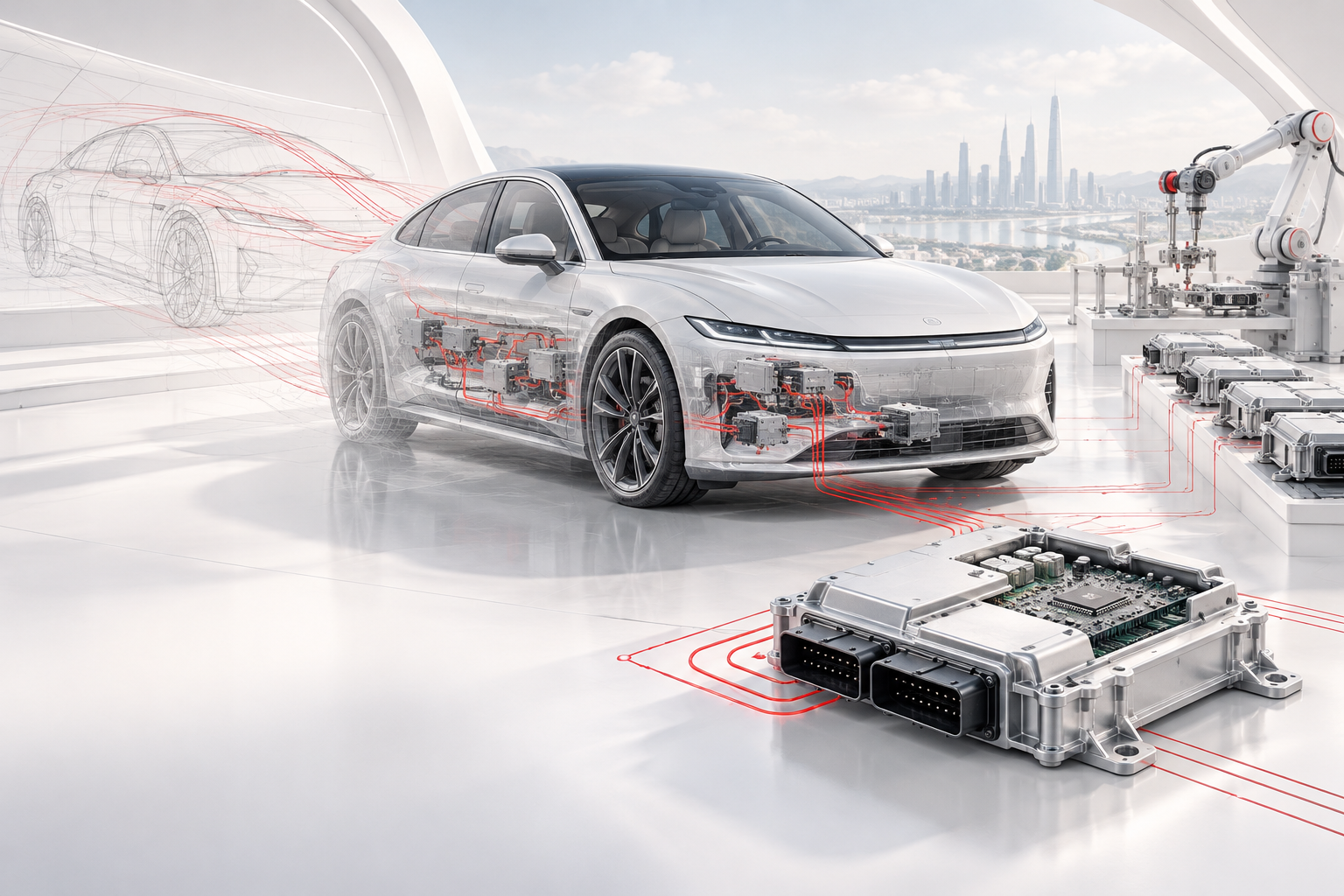 汽车电子从设计到量产概念图 / Automotive electronics from design to production concept